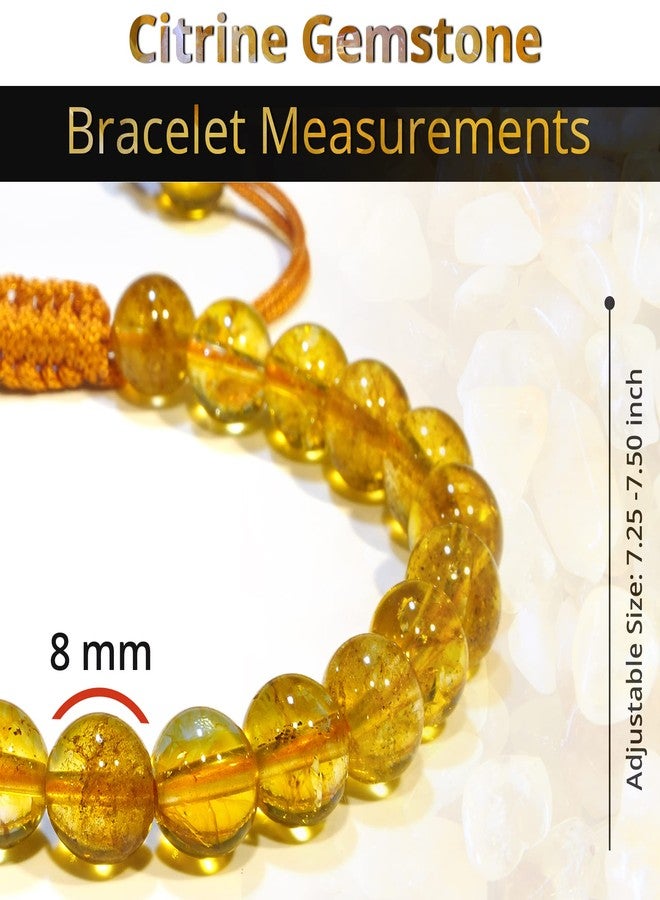 ANAYA AGATE Citrine Bracelet - Energy Protection Crystal Handmade Adjustable Bead Bracelet Perfect for Men, Women’s Christmas Gift - Gemstone Healing Stretch Bracelet Pulsera Para Hombre Mujer Stocking Stuffer - Image 3
