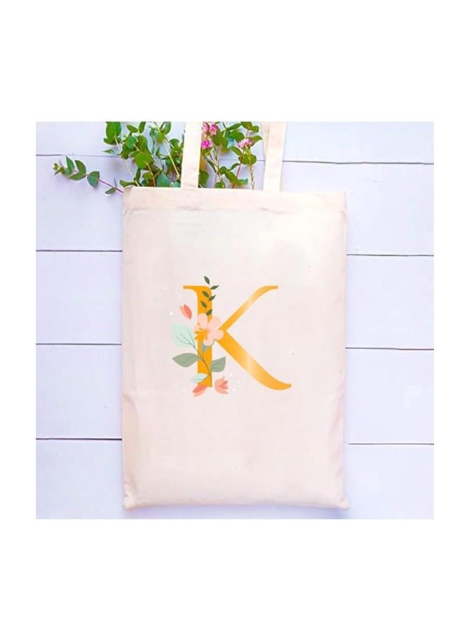 برينت شوب فور مي حقيبة حمل قطنية من القماش مطبوعة بأحرف أولية لفكرة هدية للنساء في الحفلات وحقيبة هدايا قطنية، حقيبة قابلة لإعادة الاستخدام - Image 2