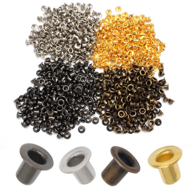 Litoexpe 1/8 Inch (3Mm) Id Grommets Eyelets  800 Pieces Metal Grommet Kit Hole Self Backing Eyelet For Repairing Canvas  Clothes  Leather (4 Colors) - Image 1