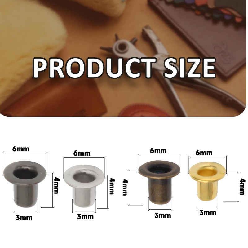 Litoexpe 1/8 Inch (3Mm) Id Grommets Eyelets  800 Pieces Metal Grommet Kit Hole Self Backing Eyelet For Repairing Canvas  Clothes  Leather (4 Colors) - Image 2