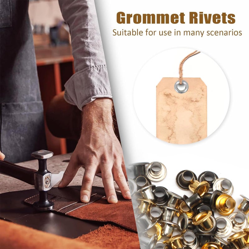 Litoexpe 1/8 Inch (3Mm) Id Grommets Eyelets  800 Pieces Metal Grommet Kit Hole Self Backing Eyelet For Repairing Canvas  Clothes  Leather (4 Colors) - Image 4
