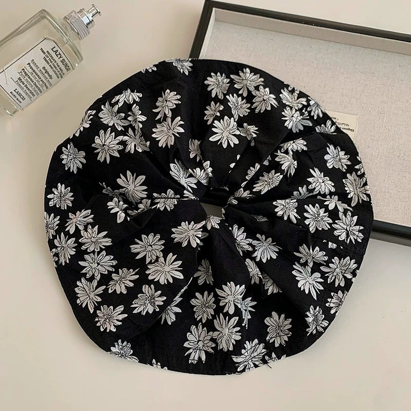 Generic Korean style double-layer skirt plaid hairpin hair ring heavy-duty hand-made design oversized headwear tied ponytail large intestine ring rubber band Daisy large skirt hair tie