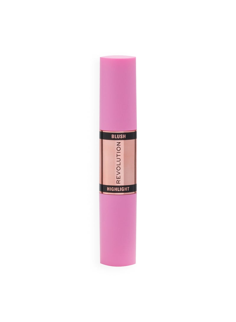 REVOLUTION Makeup Revolution Blush & Highlight Cream Stick – Flushing Pink - Image 2