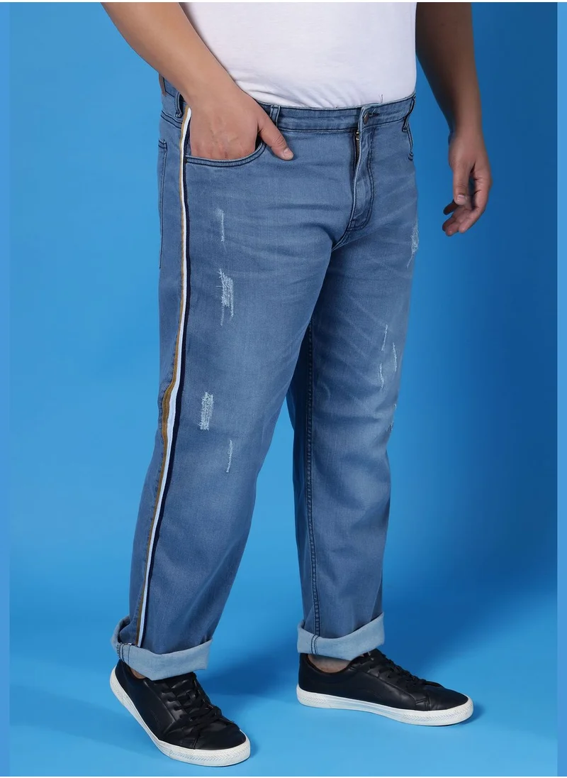 Instafab Plus Jeans with Side Stripes