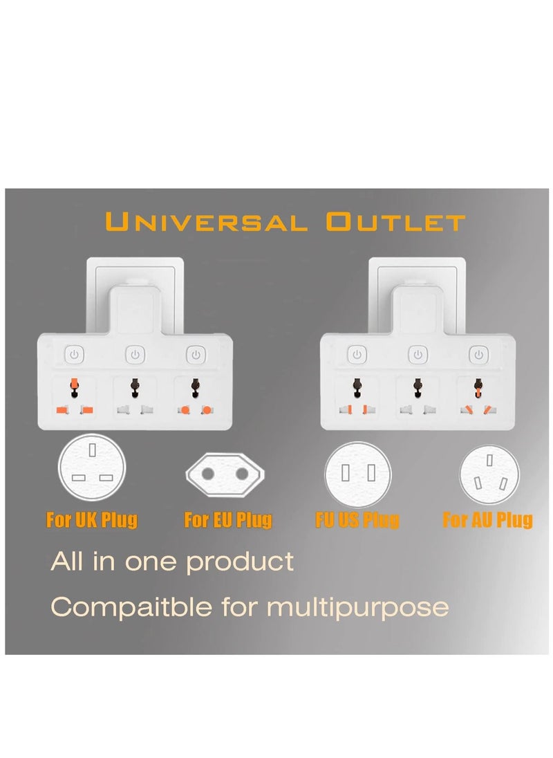 TYCOM Power Adapter Multi Plug Extension Extender Wall Charger Socket 3 Way Multiple Electrical Outlet Adaptor Charging Station for Home Office (3 Way)  - Image 4