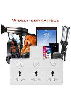 TYCOM Power Adapter Multi Plug Extension Extender Wall Charger Socket 3 Way Multiple Electrical Outlet Adaptor Charging Station for Home Office (3 Way)  - Image 5