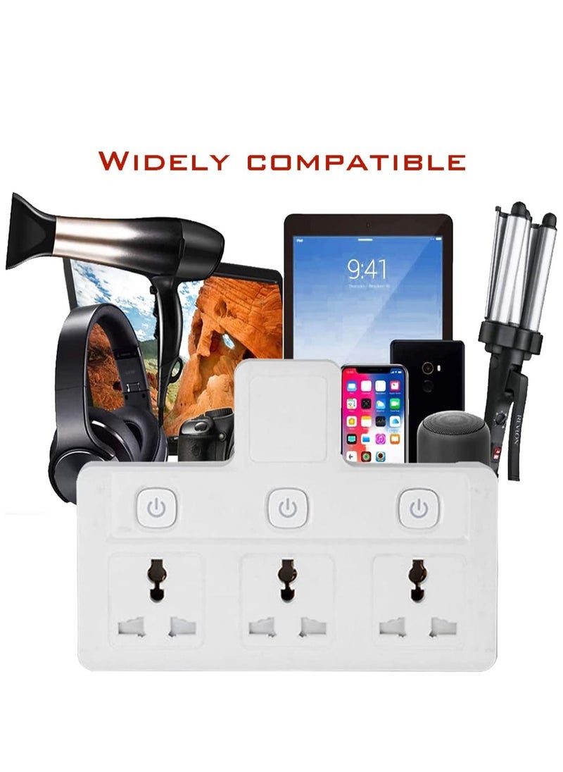 TYCOM Power Adapter Multi Plug Extension Extender Wall Charger Socket 3 Way Multiple Electrical Outlet Adaptor Charging Station for Home Office (3 Way)  - Image 5