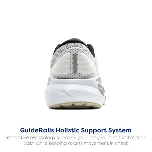 Brooks Men’s Adrenaline GTS 24 Supportive Running Shoe - White/Black/Pelican - 10 Medium - Image 3