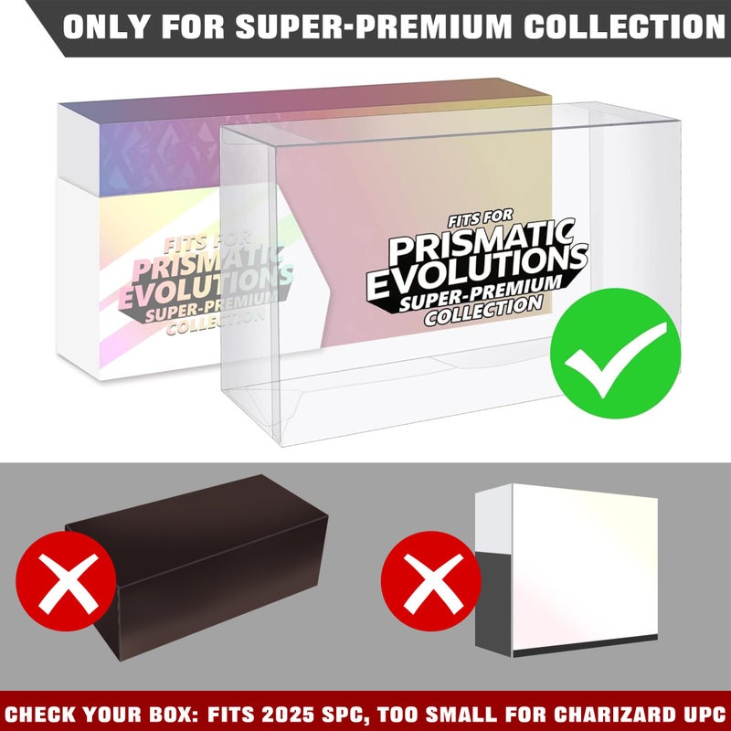DEDC 1PCS Plastic Protector for Prismatic Evolutions Super-Premium Collection 2025 Release, Clear PET Display Case 14.4"x6.92"x3.46" Tailored for 2025 SPC Only (Not for UPC Series) - Image 2