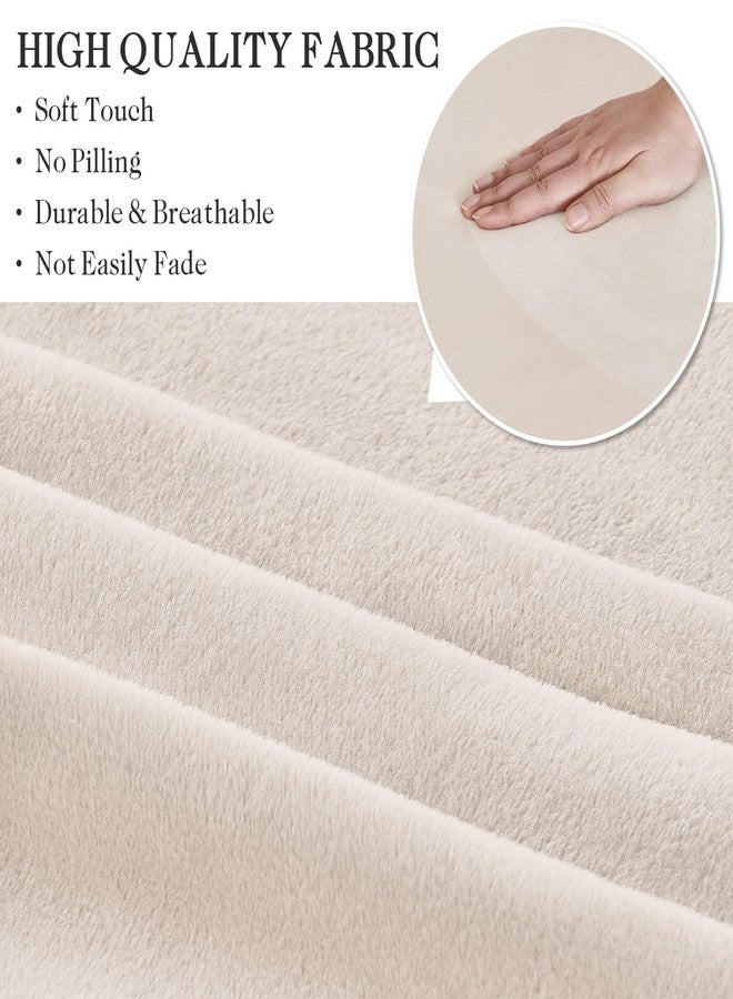 NICEEC Criss Cross Chair Cover Armless Office Dorm Desk Chair Cover Vanity Chair Covers Computer Mid Back Wide Seat Chair Without Arms Protector Spandex Stretch Slipcover Beige - Image 5