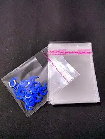 FeelBlue Transparent Plastic Poly Bags Bopp Pouches with Self Adhesive Tape, Reasealable(4 * 5 Inches, Pack of 500pcs) - Image 1