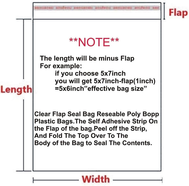 FeelBlue Transparent Plastic Poly Bags Bopp Pouches with Self Adhesive Tape, Reasealable(4 * 5 Inches, Pack of 500pcs) - Image 5