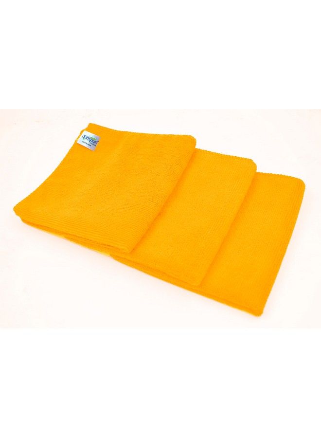 SOFTSPUN Microfiber Baby Hand & Face Wipes 30X30 Cms 3 Piece Towel Set 340 Gsm (Orange) Super Soft & Silky For Hand Face And Body Hypoallergenic Sensitive Skin Wipes & Washcloths. - Image 1