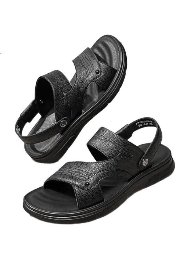 YEARCON Men'S Soft-Soled Breathable Outdoor Casual Slippers Dual-Use Beach Shoes Men'S Sandals 57805W Black Size 39 - Image 2