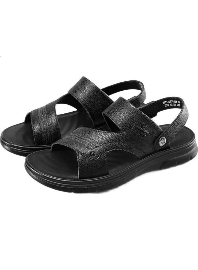 YEARCON Men'S Soft-Soled Breathable Outdoor Casual Slippers Dual-Use Beach Shoes Men'S Sandals 57805W Black Size 39 - Image 3