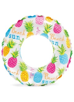 INTEX 59230NP-Lively Print Inflatable Swim Ring 51cm/20", Pineapple  - Image 1