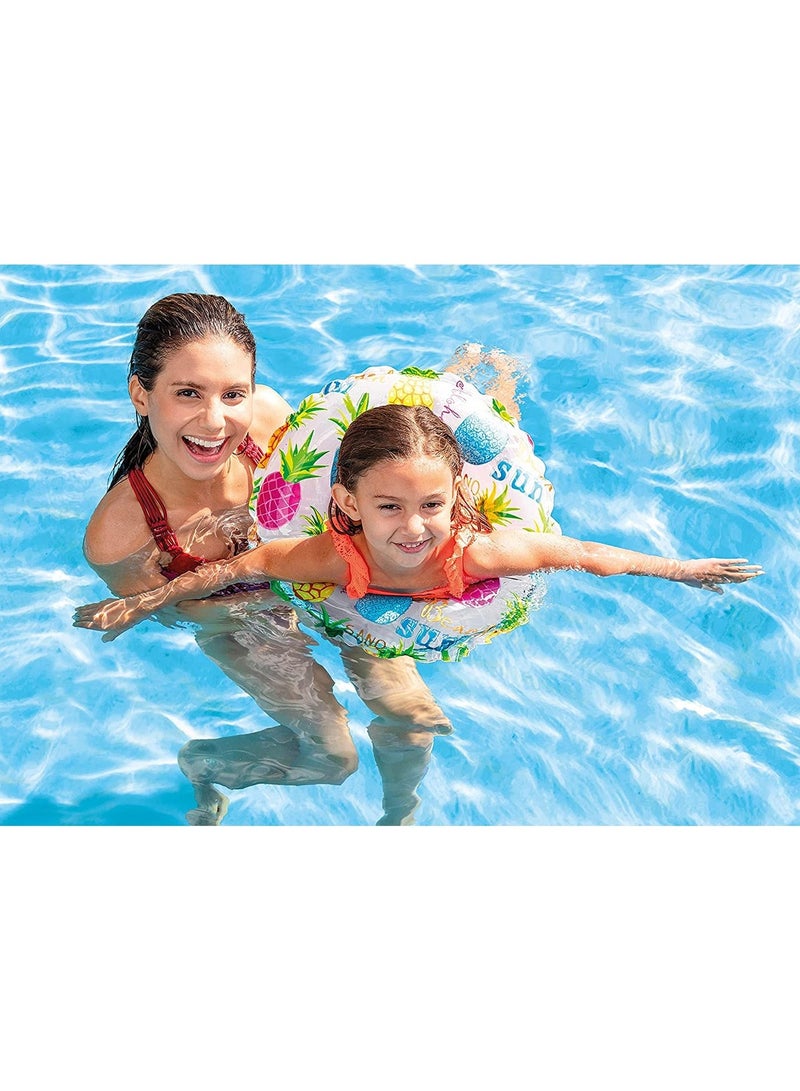 INTEX 59230NP-Lively Print Inflatable Swim Ring 51cm/20", Pineapple - Image 2