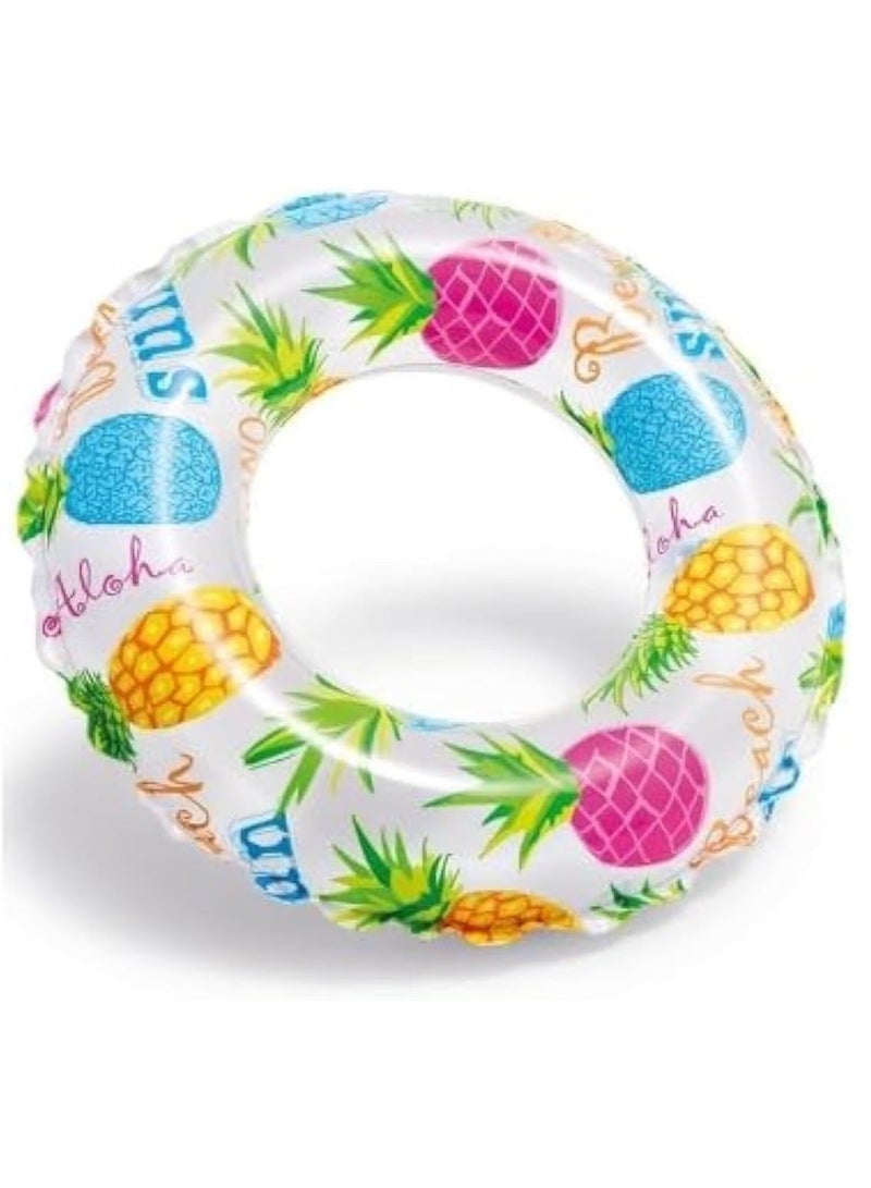 INTEX 59230NP-Lively Print Inflatable Swim Ring 51cm/20", Pineapple - Image 4
