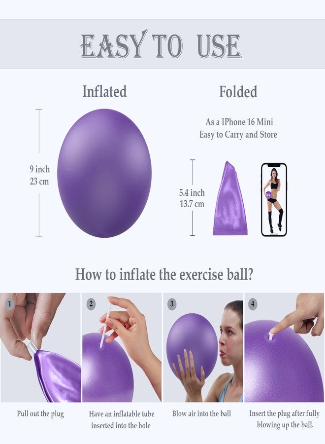 Goonidy Soft Pilates Ball 9 Inch, Ideal Small Exercise Ball Between Knee Squeeze for Physical Therapy Yoga Core Medicine Abs Pt Bouncy, Mini Rubber Fitball Barre Workout Equipment for Women Men Kid Toddler - Image 5