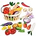 Smartwo Wooden Vegetable Toys for ChildrenPretend Play Food Set for Kid Magnetic Cutting Kitchen Toy with Picnic BasketBaby Dinette Accessories for Toddlers Store GroceryGift for Girl Boy - Image 2