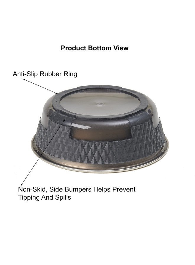 PetRageous 16018 Kona Stainless Steel Non-Slip Dishwasher-Safe Dog Bowl 1.75-Cup 5.5-Inch Diameter 1.75-Inch Tall for Small and Medium Dogs and Cats 14-Ounce, Grey - Image 4