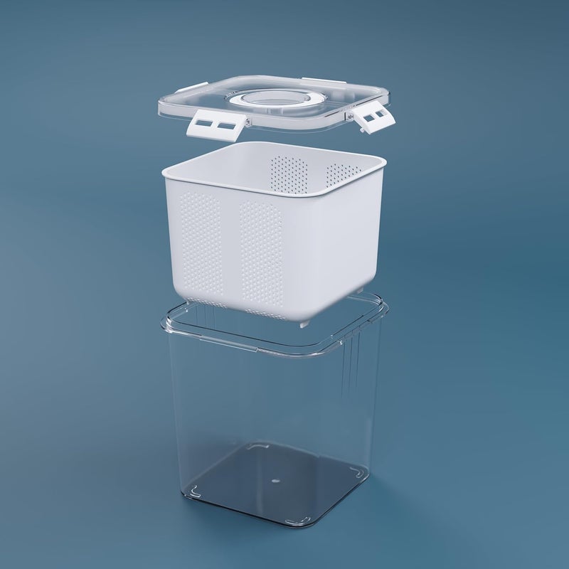 MEDALLIX صانع الزبادي والجبن اليوناني 2100 مل | مصفاة شبكية دقيقة مع غطاء | فلتر زبادي متعدد الوظائف للزبادي المنزلي، الجبن، البانير والمزيد | مصفاة جبن خالية من BPA - Image 4