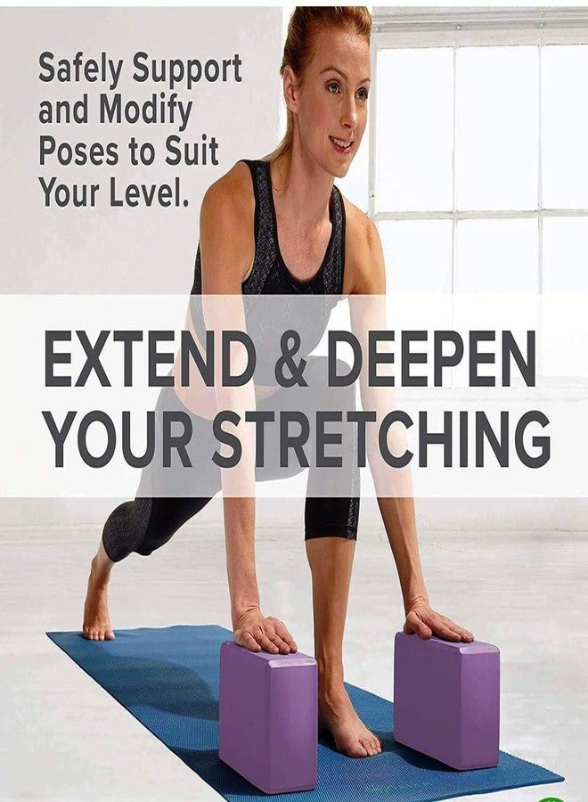 SRUSTEPY High Density Foam Yoga Block Brick Set of 2 for Improve Strength, Aid Balance, and Flexibility/Yoga Blocks Set Of 2, Yoga Brick, Gym Accessories (Multi Colour) - Image 2
