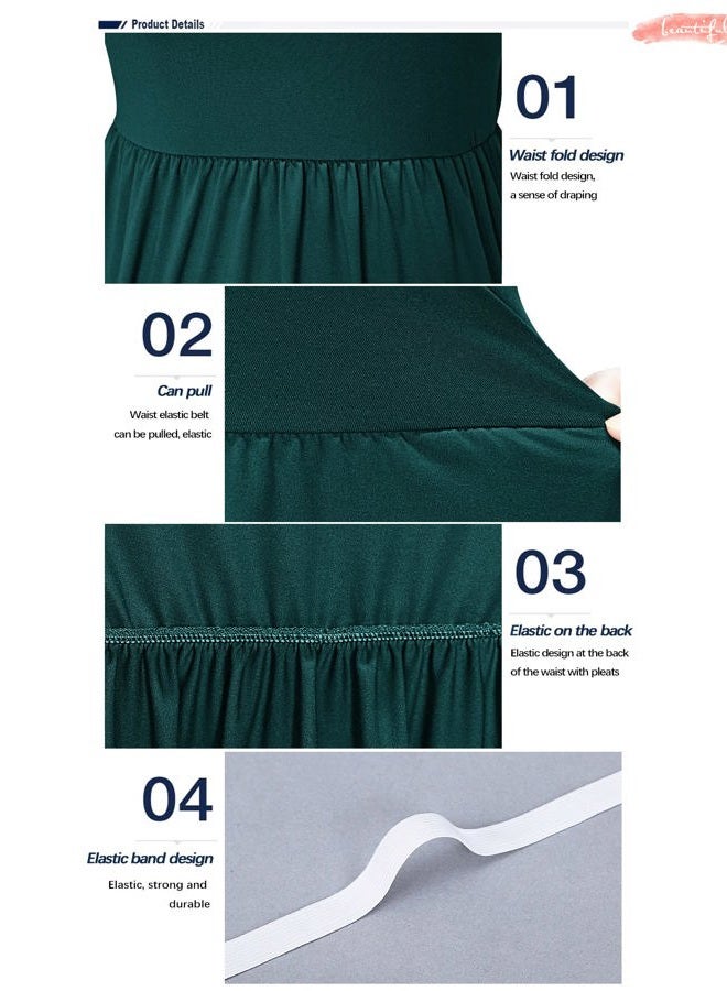 AUSELILY Women's Long Sleeve Dress Loose Plain Long Casual Maxi Dresses with Pockets 2025 New, 01-dark Green, M - Image 3