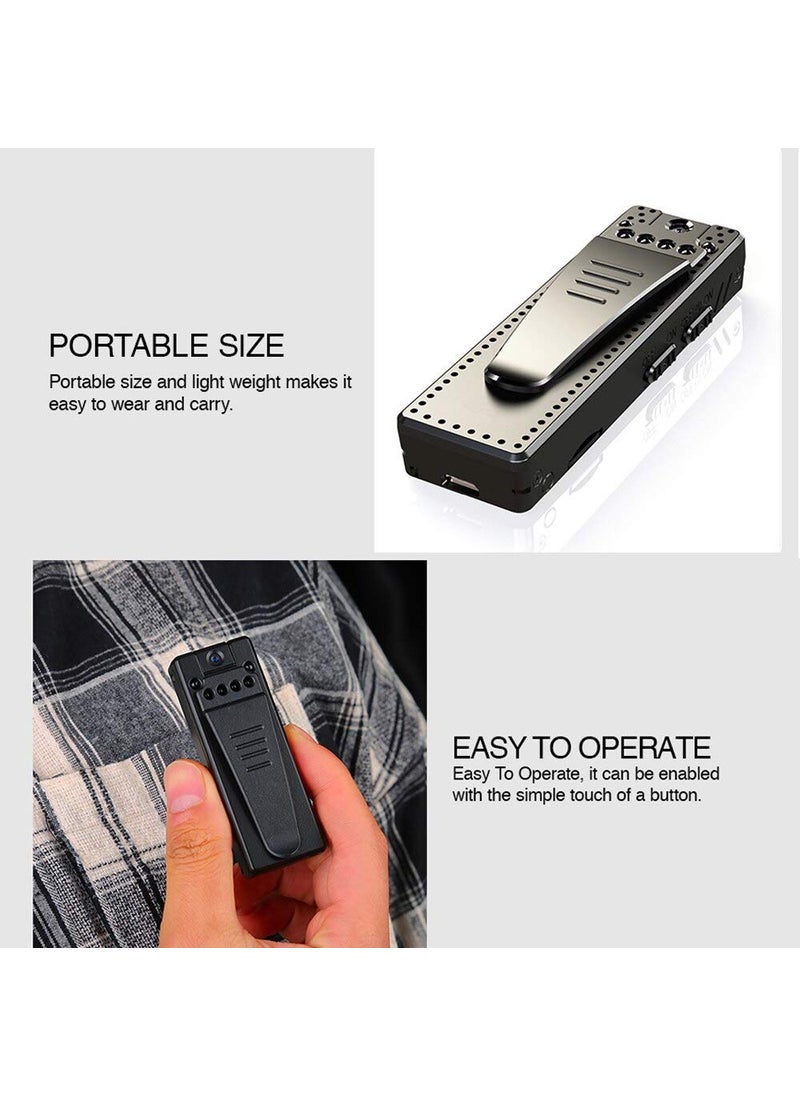 TECHNOVIEW TECHNOVIEW Portable Small VideoAudio Micro Pocket DVR with 6 IR Cop Camera Night Vision Full HD 1080p with Pocket Clips Wearable Body Camera Recorder Indoor Outdoor  - Image 5