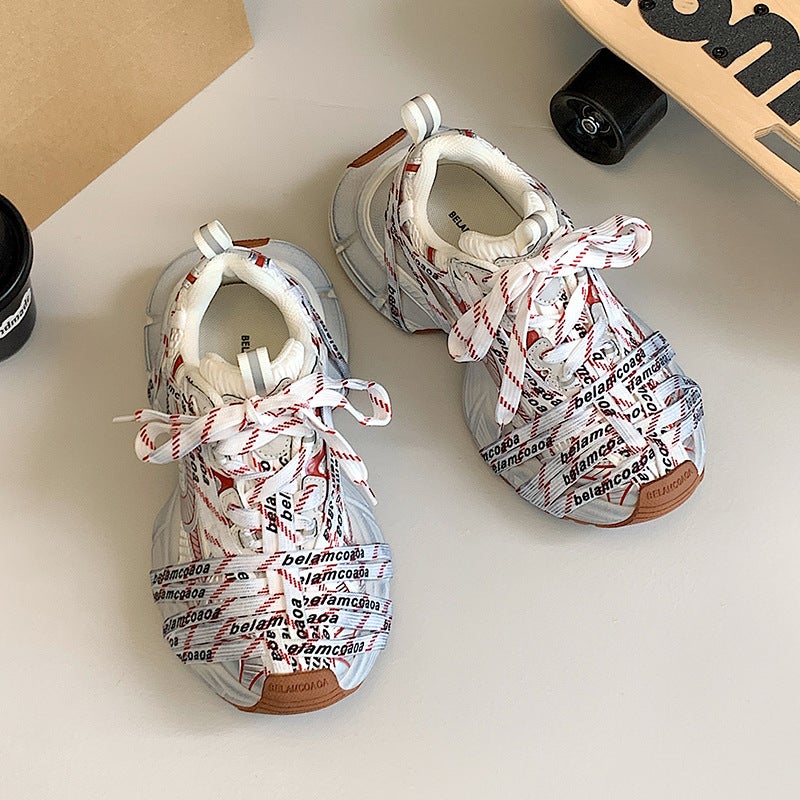 Unisex Spider-Man Lace-Up Platform Sneakers with Vintage Distressed Style and Breathable Cotton Lining - Image 2