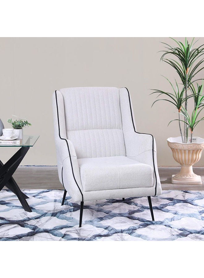 DANUBE HOME Form 1 Seater Fabric Sofa Accent Chair Modern Design One Seat Sofas Living Room Furniture 75x80x94cm Beige - Image 1