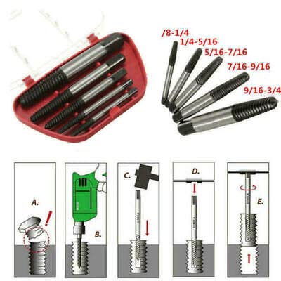 YADAV 5pcs Screw Extractor Set Easy Out Drill Bits Guide Broken Screws Bolt Remover - Image 3