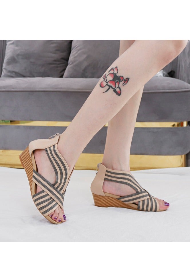 SIKETU Summer Slope And Fish Mouth Roman Sandals For Women - Image 2