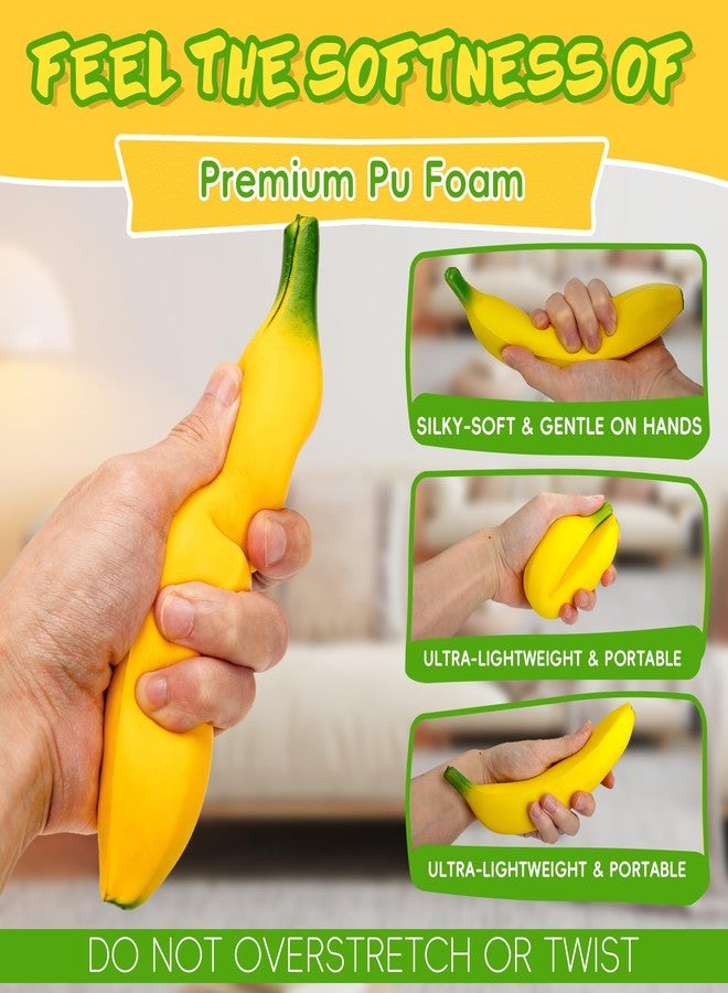 VOOYVEX 3PCS Bannana Squishy Stress Toy Fake Stretchy Banana Foam Squishies Squishy Fidget Toys Stress Relief Anti Stress Stretchy Bannana Toys - Image 3