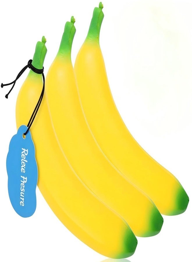VOOYVEX 3PCS Bannana Squishy Stress Toy Fake Stretchy Banana Foam Squishies Squishy Fidget Toys Stress Relief Anti Stress Stretchy Bannana Toys - Image 1