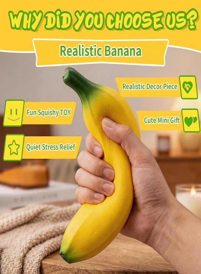 VOOYVEX 3PCS Bannana Squishy Stress Toy Fake Stretchy Banana Foam Squishies Squishy Fidget Toys Stress Relief Anti Stress Stretchy Bannana Toys - Image 4