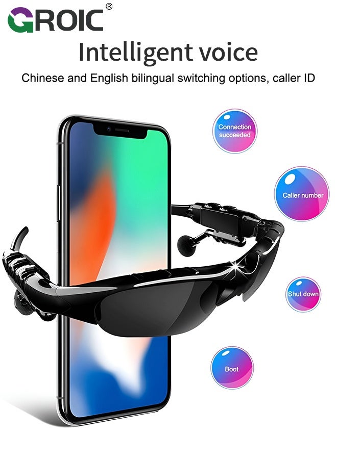 GROIC Smart Glasses, Meeting Assistant, Music and Hands-Free Calling Bluetooth Audio Glasses with Real-Time Languages Translation, UV and Blue Light Protection, Sunglasses for Travel and Business - Image 3