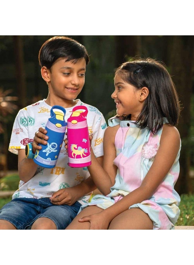 BASIL Basil Sipper - Water Bottle for Kids, 430 ml | Stainless Steel Sipper Bottle for Kids | Kids Insulated Bottle | Sipper with Straw & Carry Handle | Kids Water Bottle for Boys & Girls - Unicorn - Image 5