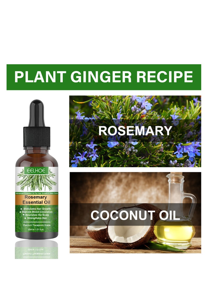 EELHOE 1 pcs Rosemary Hair Growth Essential Oil Prevent Hair Loss Nourish Scalp Strengthen Hair 30ml - Image 4