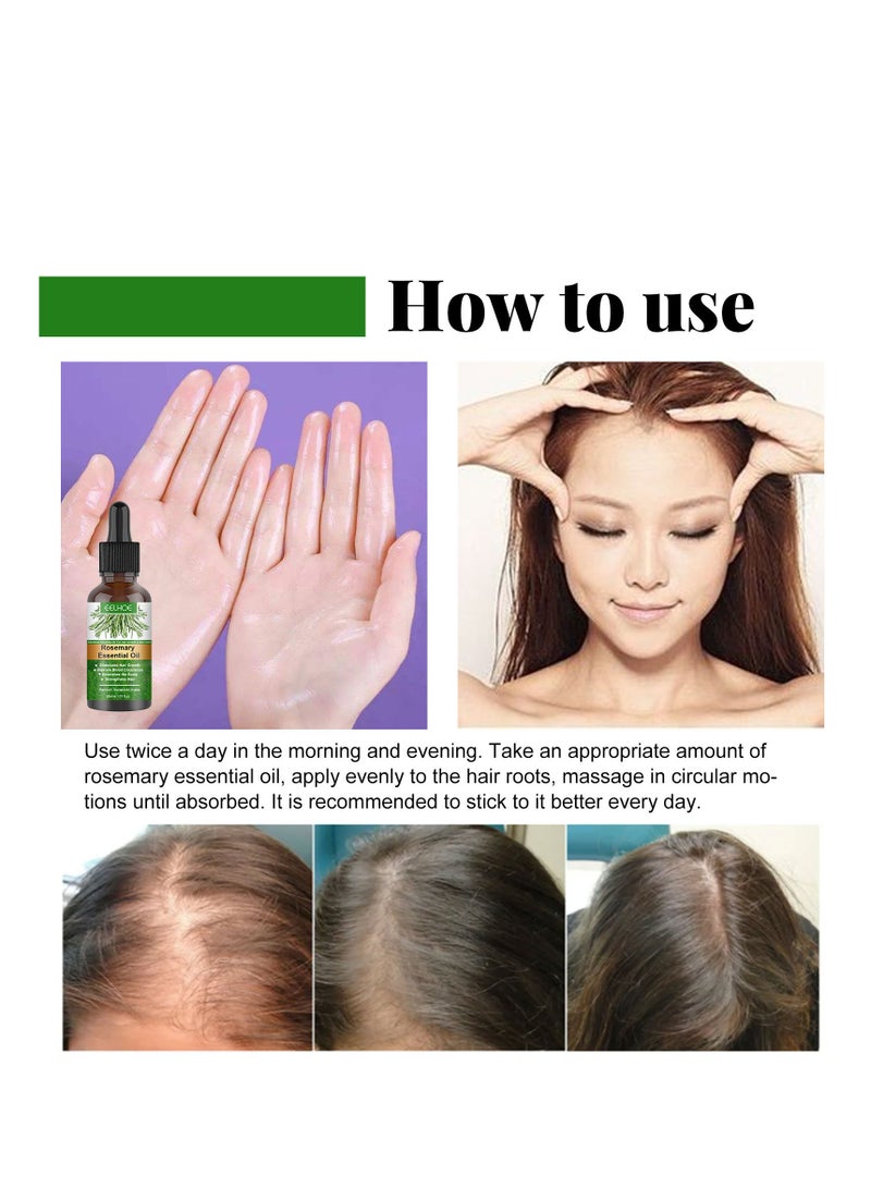 EELHOE 1 pcs Rosemary Hair Growth Essential Oil Prevent Hair Loss Nourish Scalp Strengthen Hair 30ml - Image 5