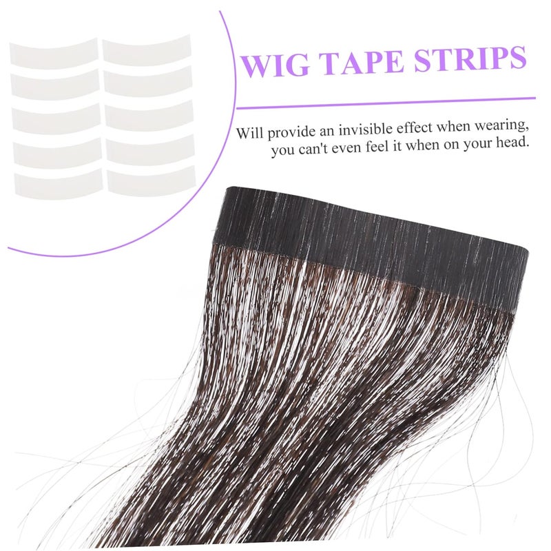 Practical design alternatives 10pcs Double-Sided Lace Front Wig Tape for Hair Extensions No-Residue Adhesive Hairpiece Tape Strong Hold for Hair Types for Seamless Application Single & bulk storage compatible - Image 2