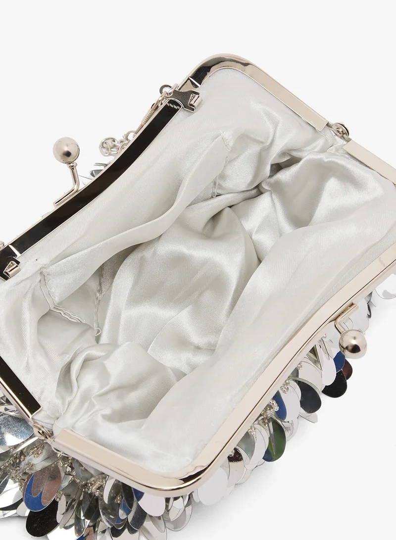 Ella Limited Edition  Sequin Embellished Detail Metallic Clutch for Women | Best Price UAE