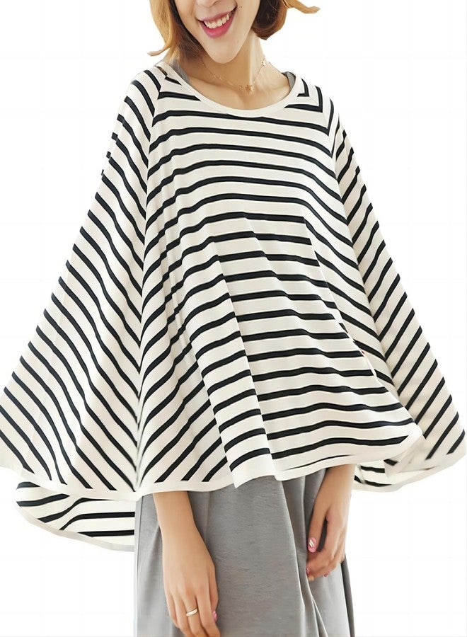 Sunkizzrs® Cotton 360° Nursing Covers for Breastfeeding - Feeding Cover Breastfeeding Mother - Nursing Covers for Feeding Mom - Feeding Scarf Breastfeeding - Breastfeeding Cover (Black & White) - Image 1