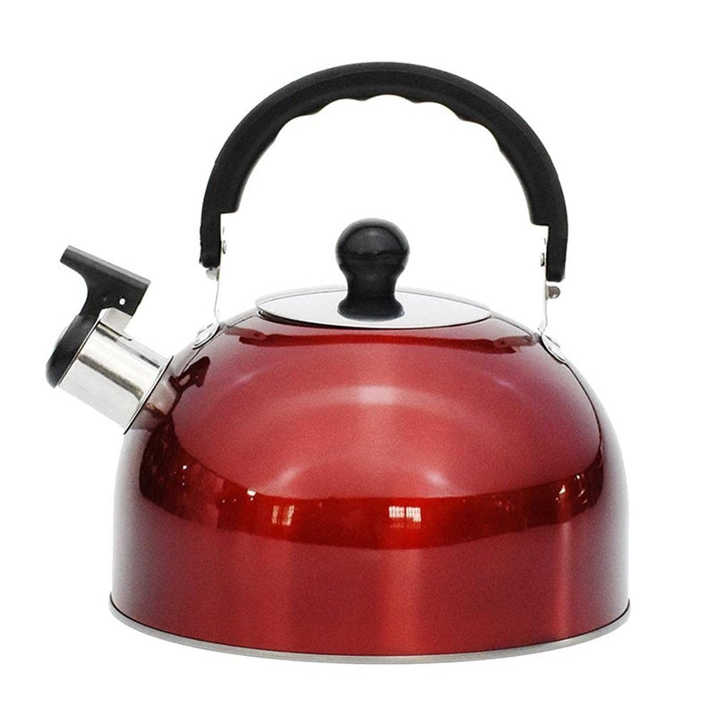 shenruifa 3L Stainless Steel Whistling Camping Bottle Lightweight Kettle for Camping Trips red - Image 2