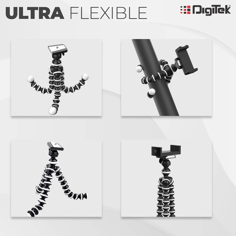 Digitek حامل ثلاثي القوائم غوريلا (DTR 260 GT) 33 سم (13 بوصة) للهاتف المحمول مع حامل الهاتف وجهاز التحكم عن بعد، حامل غوريلا مرن لكاميرات التصوير الفوتوغرافي وكاميرات الحركة - Image 5