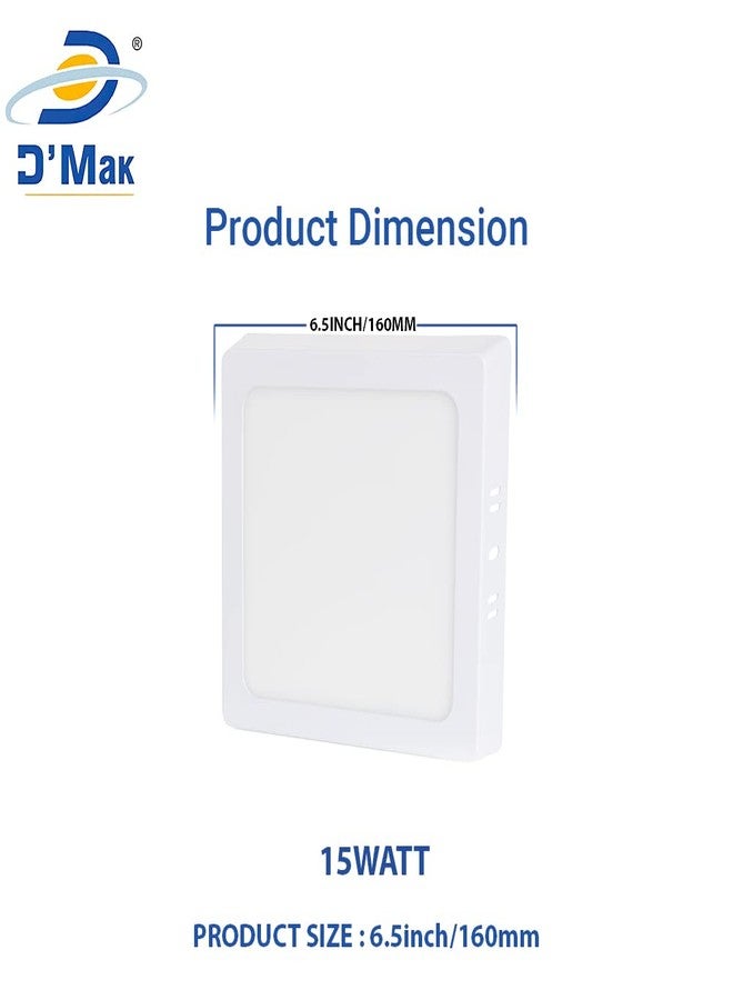 D'Mak 15W LED Warm White/Yellow Panel Light, Pack of 10. - Image 5