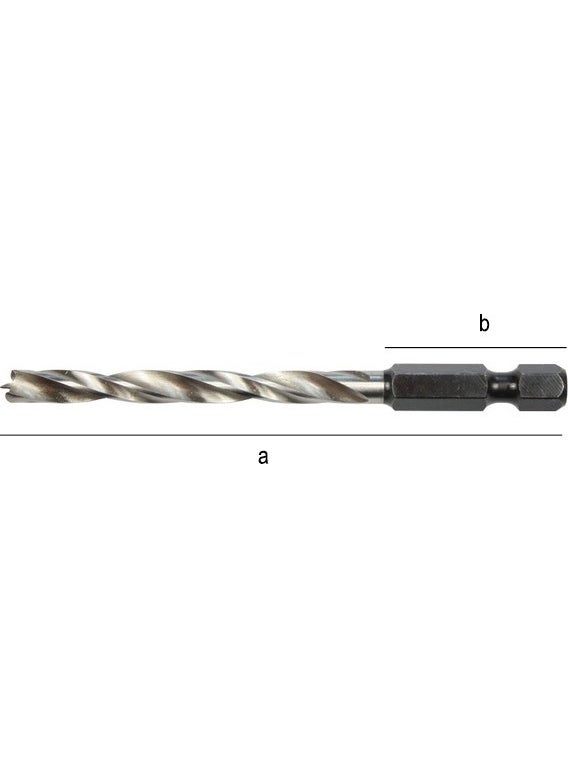 NAREX 835806 1/4" Hexagonal Bits Wood Drill Bit with Shank 4 Mm  - Image 2