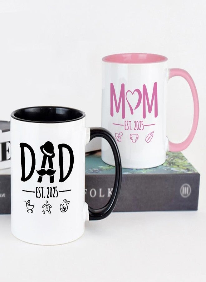 LOZACHE New Mom Dad Coffee Mugs est 2025 with Decision Coin, Expecting Couple Gifts for New Parents Frist Time Mom Dad Soon To Be, Pregnancy Expectant Parents Gifts for 1st Time Mothers Day (2025) - Image 2