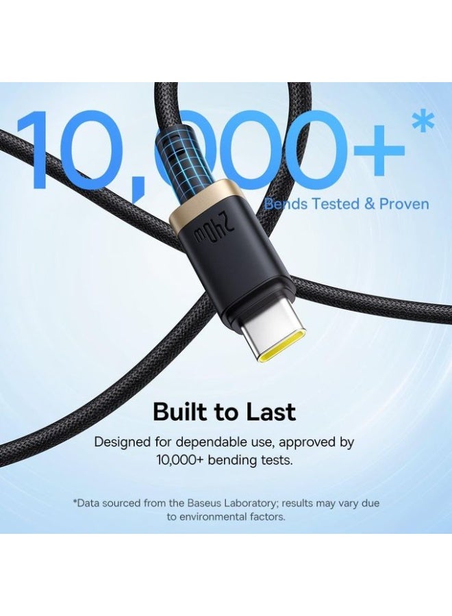 Baseus Dura Fast Charging Data Cable USB-C to USB-C 240W 1m Gold Black Black and gold - Image 5