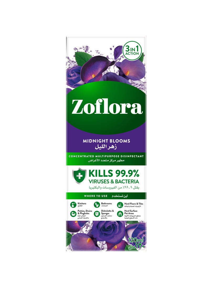 Zoflora Concentrated Disinfectant Midnight Blooms 120ml - Image 1